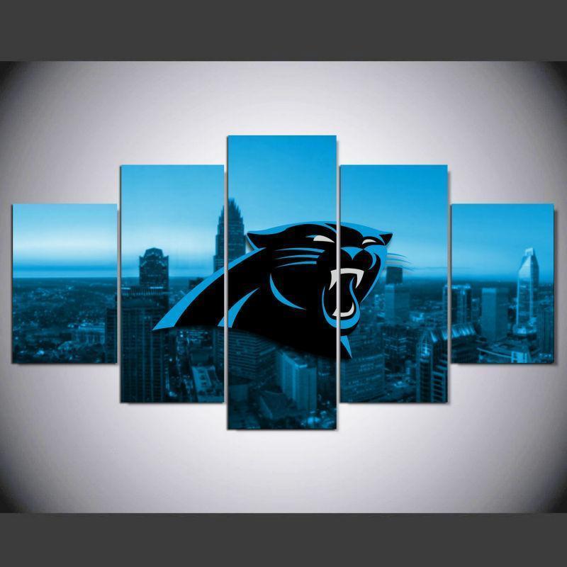 NFL Carolina Panthers City Logo 5 Panel Canvas