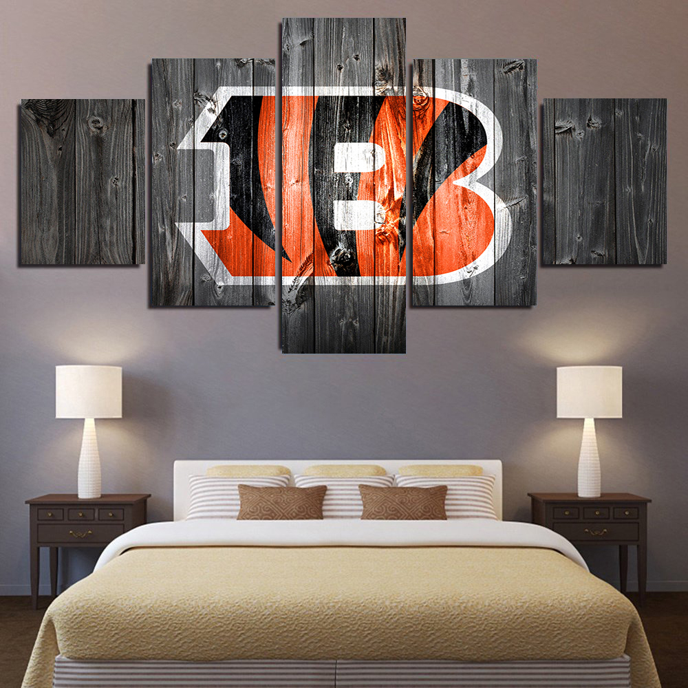 NFL Cincinnati Bengals Wood 5 Panel Canvas