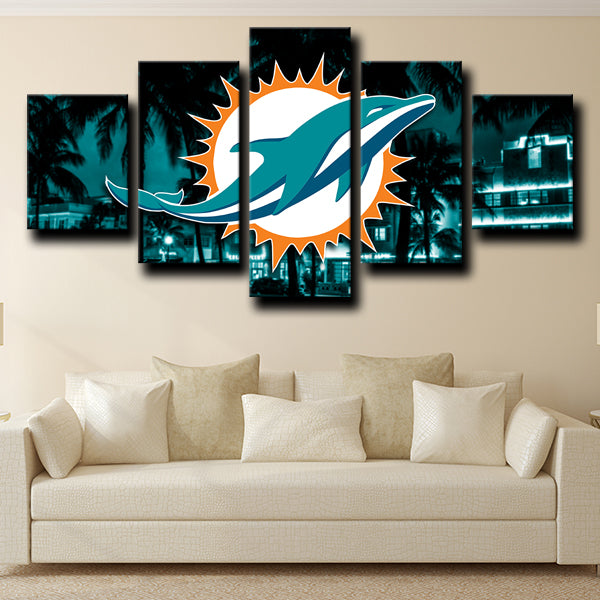 NFL Miami Dolphins City 5 Panel Canvas