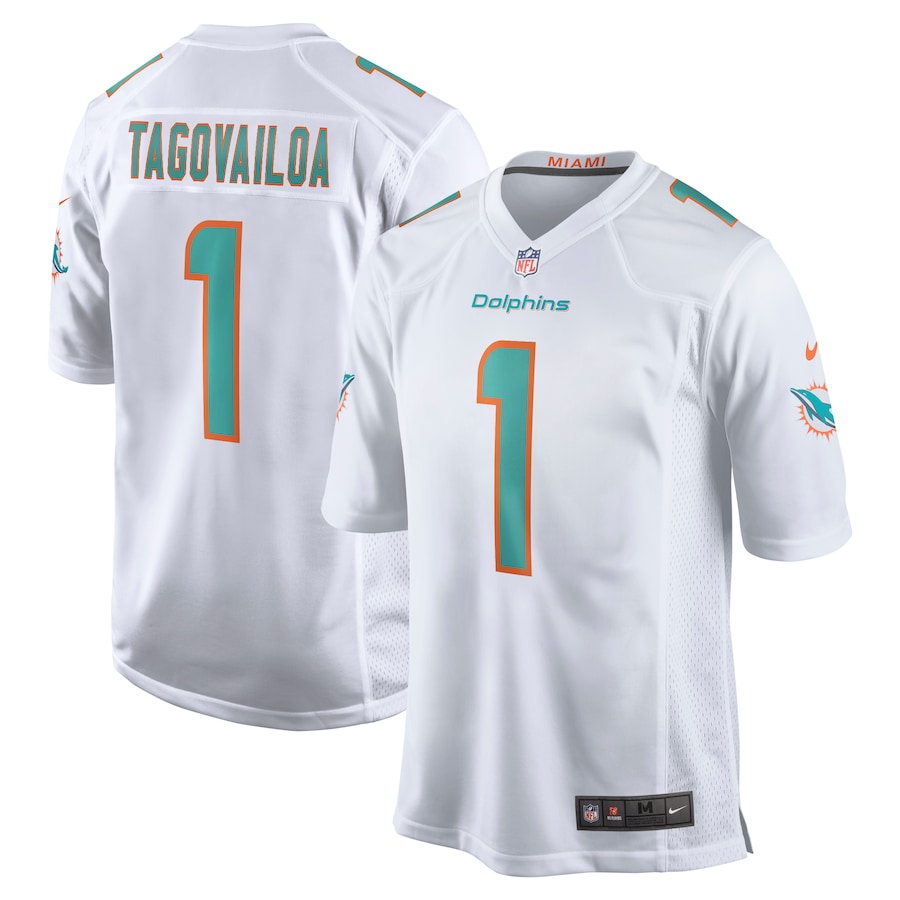 Miami Dolphins Tua Tagovailoa Nike White NFL Game Jersey Miami Dolphins Tua Tagovailoa Nike White NFL Game Jersey
