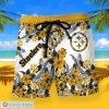 NFL Pittsburgh Steelers Tropcial Flower Men Beach Shorts