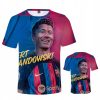 FC Barcelona Robert Lewandowski Blue Red T-Shirt