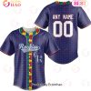 MLB Colorado Rockies Custom Name Number Autism Awareness Baseball Jersey