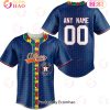 MLB Houston Astros Custom Name Number Autism Awareness Baseball Jersey