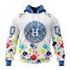 MLB Houston Astros Custom Name Number Autism Awareness Pullover Hoodie
