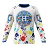 MLB Houston Astros Custom Name Number Autism Awareness Sweatshirt