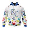 MLB Kansas City Royals Custom Name Number Autism Awareness Pullover Hoodie
