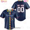 MLB Milwaukee Brewers Custom Name Number Autism Awareness Baseball Jersey