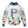 MLB Pittsburgh Pirates Custom Name Number Autism Awareness Zip Up Hoodie