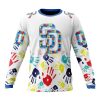 MLB San Diego Padres Custom Name Number Autism Awareness Sweatshirt