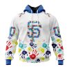 MLB San Francisco Giants Custom Name Number Autism Awareness Pullover Hoodie