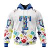 MLB Texas Rangers Custom Name Number Autism Awareness Pullover Hoodie