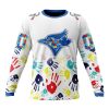 MLB Toronto Blue Jays Custom Name Number Autism Awareness Sweatshirt