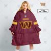 NFL Washington Commanders Custom Name Number Burgundy Home Jersey Fleece Oodie
