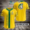 Fortuna Sittard Custom Name Yellow Green Baseball Jersey