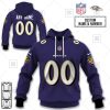 NFL Baltimore Ravens Custom Name Number Purple Home Jersey Pullover Hoodie