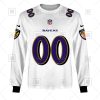 NFL Baltimore Ravens Custom Name Number White Road Jersey Sweatshirt