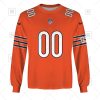 NFL Chicago Bears Custom Name Number Orange Alternate Jersey Sweatshirt