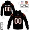 NFL Cincinnati Bengals Custom Name Number Black Home Jersey Pullover Hoodie