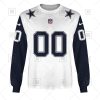 NFL Dallas Cowboys Custom Name Number White Alternate Jersey Sweatshirt