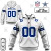 NFL Dallas Cowboys Custom Name Number White Road Jersey Pullover Hoodie