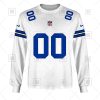 NFL Dallas Cowboys Custom Name Number White Road Jersey Sweatshirt