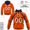 NFL Denver Broncos Custom Name Number Orange Home Jersey Pullover Hoodie