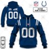 NFL Indianapolis Colts Custom Name Number Royal Home Jersey Pullover Hoodie