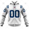 NFL Indianapolis Colts Custom Name Number White Road Jersey Zip Up Hoodie