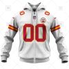 NFL Kansas City Chiefs Custom Name Number White Road Jersey Zip Up Hoodie