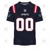 NFL New England Patriots Custom Name Number Navy Home Jersey T-Shirt
