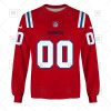 NFL New England Patriots Custom Name Number Red Alternate Jersey Sweatshirt