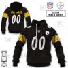 NFL Pittsburgh Steelers Custom Name Number Black Home Jersey Pullover Hoodie
