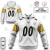 NFL Pittsburgh Steelers Custom Name Number White Road Jersey Pullover Hoodie