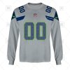 NFL Seattle Seahawks Custom Name Number Gray Alternate Jersey Sweatshirt