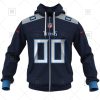 NFL Tennessee Titans Custom Name Number Navy Home Jersey Zip Up Hoodie