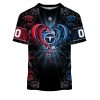 NFL Tennessee Titans Custom Name Number Rose Dragon T-Shirt