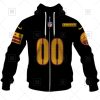 NFL Washington Commanders Custom Name Number Black Alternate Jersey Zip Up Hoodie