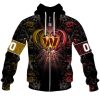 NFL Washington Commanders Custom Name Number Rose Dragon Zip Up Hoodie
