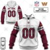 NFL Washington Commanders Custom Name Number White Road Jersey Pullover Hoodie