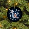 MLB Detroit Tigers Merry Christmas Round Ornament