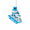 MLB Miami Marlins Sledding Snowmen Custom Shaped Ornament