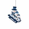 MLB Tampa Bay Rays Sledding Snowmen Custom Shaped Ornament