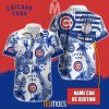 MLB Chicago Cubs Custom Name Floral American Flag Hawaiian Shirt
