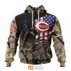 MLB Cincinnati Reds Custom Name Number Camo Realtree Hunting Pullover Hoodie