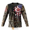 MLB Cincinnati Reds Custom Name Number Camo Realtree Hunting Sweatshirt