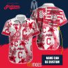 MLB Cleveland Guardians Custom Name Floral American Flag Hawaiian Shirt