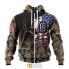 MLB Detroit Tigers Custom Name Number Camo Realtree Hunting Zip Up Hoodie
