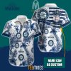 MLB Miami Marlins Custom Name Floral American Flag Hawaiian Shirt
