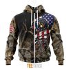 MLB Milwaukee Brewers Custom Name Number Camo Realtree Hunting Zip Up Hoodie